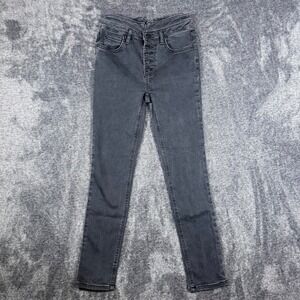 We The Free Free People High Rise Skinny Jeans Black Button Fly 26x26